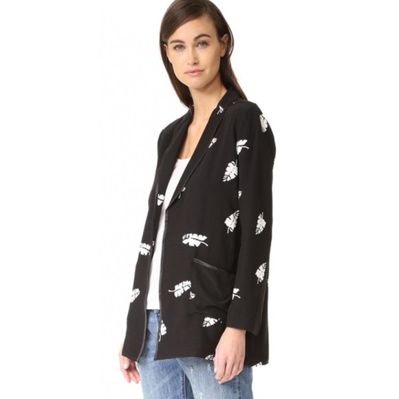 Anthropologie CAPULET Leaf Print Belted Lightweight Blazer, XS NWT - Picture 3 of 9